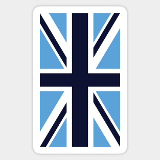 Manchester Sky & Navy Union Jack Flag Sticker